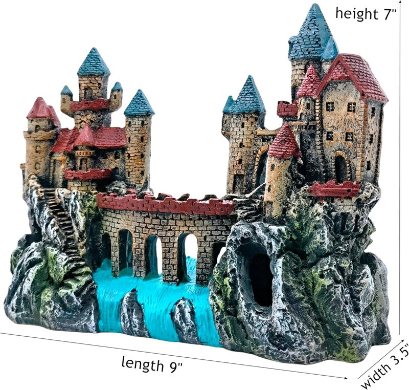 M2cbridge Antique Roman Column Ruins European Castle Aquarium Decorations Fish Tank Hideout Rocks (Large Castle) - Image 3