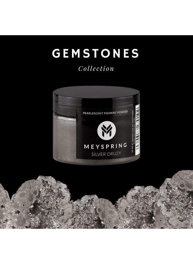 MEYSPRING Silver Druzy Epoxy Resin Color Pigment - 50g - Mica Powder for Resin - Pigment Powder - Mica Powder for Epoxy Resin - Mica Powder for Candle Making - Candle Dye - Garage Floor Epoxy - Image 2