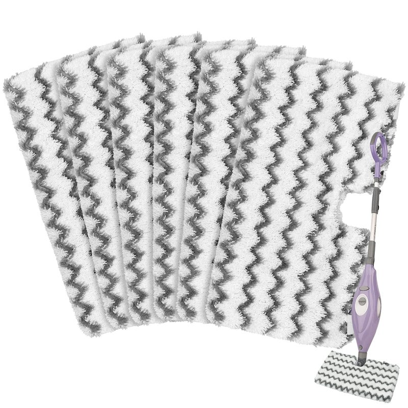 6 Pack Steam Mop Replacement Pads for Shark S3500 Series Steam Mop S3501 S3601 S3550 S3901 SE450 S3801CO S3601D S2901 S2902 Steam Pocket Mop Floor Clean Microfiber Reusable Steam Scrub Pads for Shark