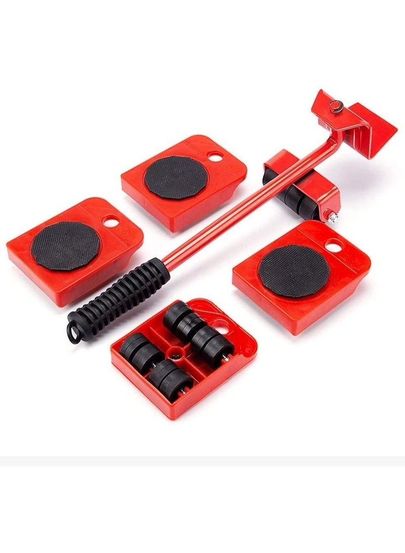 5 Packs Furniture Lifter,Heavy Furniture Moving System Lifter Kit with 4 Slider,Furniture Slides Kit,Heavy Furniture Roller Move Tools,Up to 200kg/440 lb,360 Degree Rotatable Pads,Adjustable Head of - Image 1