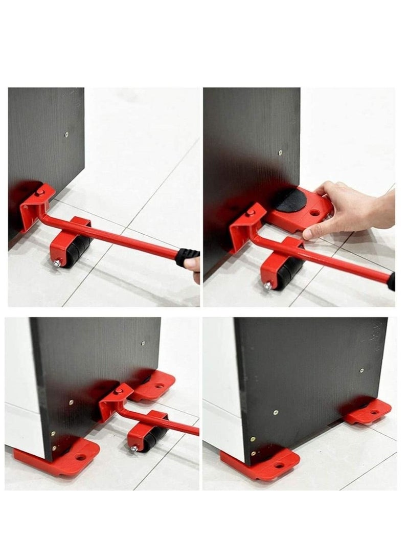 5 Packs Furniture Lifter,Heavy Furniture Moving System Lifter Kit with 4 Slider,Furniture Slides Kit,Heavy Furniture Roller Move Tools,Up to 200kg/440 lb,360 Degree Rotatable Pads,Adjustable Head of - Image 4