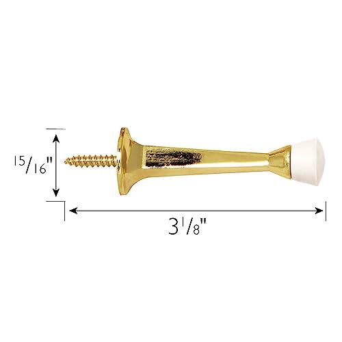 Design House Door Stop Wall Protector with Rubber Tip Polished Brass Solid Steel Cast Door Stoppers 10Pack Design House 181727 - Image 3