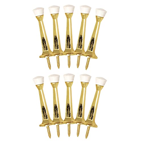 Design House Door Stop Wall Protector with Rubber Tip Polished Brass Solid Steel Cast Door Stoppers 10Pack Design House 181727 - Image 1