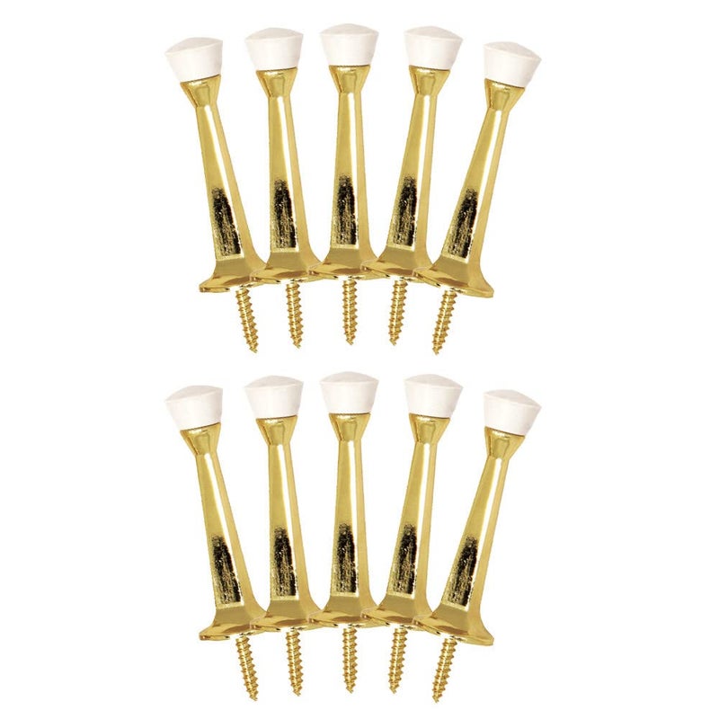 Design House Door Stop Wall Protector with Rubber Tip Polished Brass Solid Steel Cast Door Stoppers 10Pack Design House 181727 - Image 2