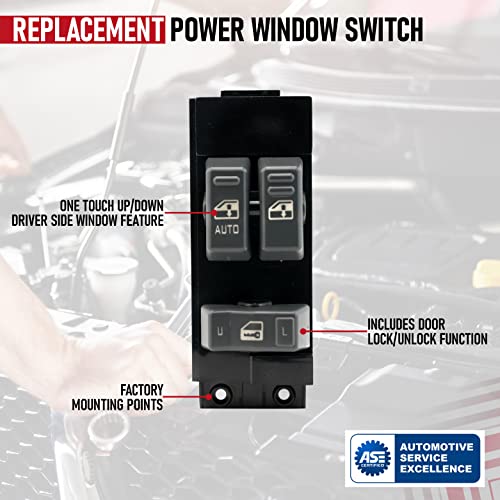 AA Ignition Master Power Window Switch, Gray - Driver Side Door - Compatible with Chevy Silverado and Sierra 1500, 2500, 2500 HD, 3500-1999, 2000, 2001, 2002 - Replaces 15047637 - Image 4