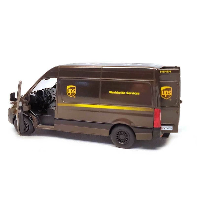 KiNSMART - Mercedes-Benz Sprinter UPS Edition Cargo Van, 1:48 O Scale Die Cast Metal Model Toy Van, Pull-Back Action - Image 5