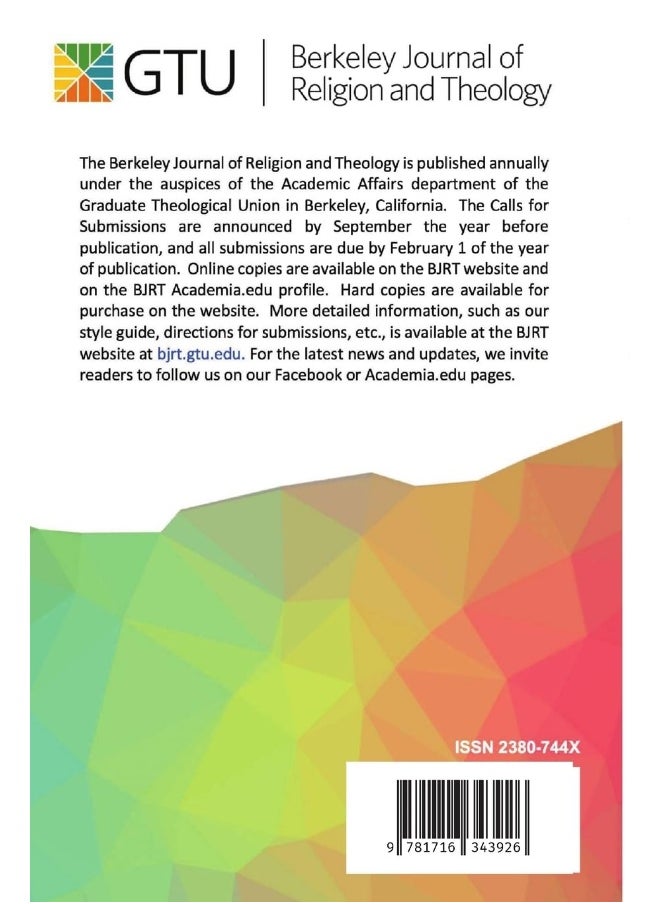 Berkeley Journal of Religion and Theology, Vol. 6, no. 1: The Journal of the Graduate Theological Union  - Image 2