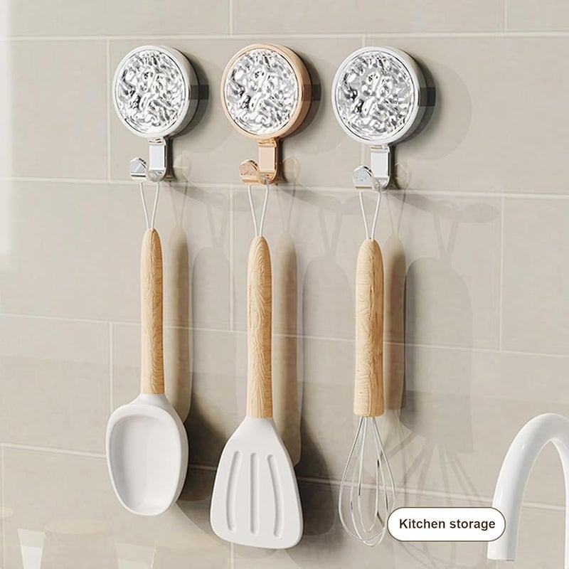 خطافات حائط ذهبية 4 قطع سهلة التركيب تحمي الجدار خطافات تعليق مستديرة لأسطح متنوعة - Image 5