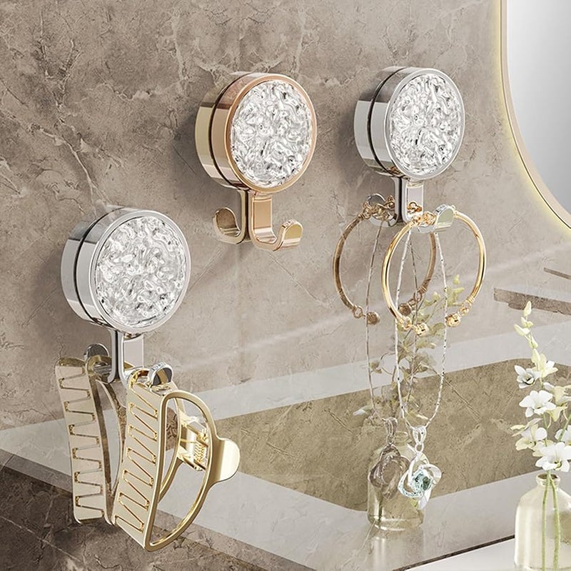 خطافات حائط ذهبية 4 قطع سهلة التركيب تحمي الجدار خطافات تعليق مستديرة لأسطح متنوعة - Image 4