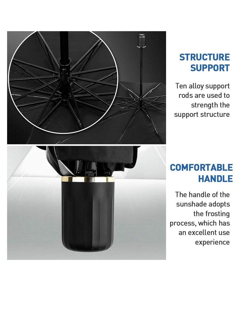 Excefore Car Windshield Sun Shade Umbrella - Foldable Car Umbrella Sunshade Cover UV Block Car Front Window (Heat Insulation Protection) for Auto Windshield Covers Trucks Cars (Large) - Image 2
