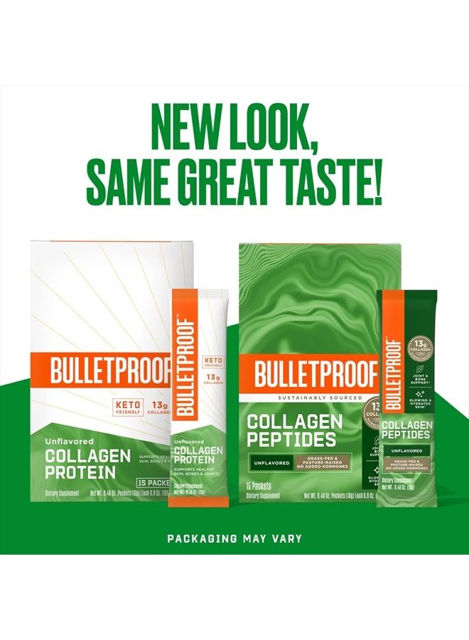 Bulletproof Unflavored Collagen Peptide Powder Packets, Pack of 15, Grass-Fed Collagen Peptides and Amino Acids for Healthy Skin, Bones and Joints - Image 2