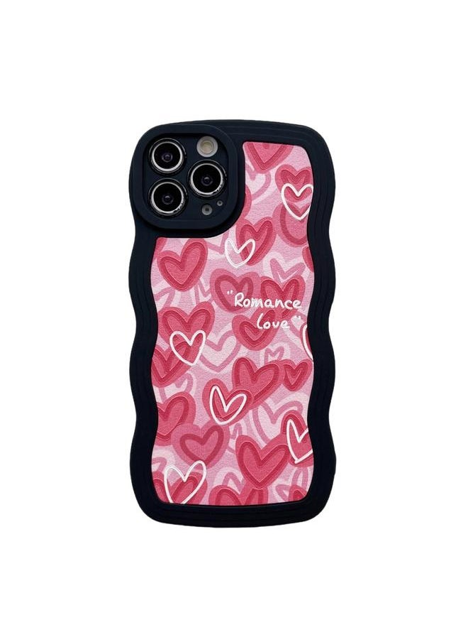 Green Tiger - For iPhone 12 Pro Max Wavy Lambskin Love TPU Phone Case(Pink) - Image 1