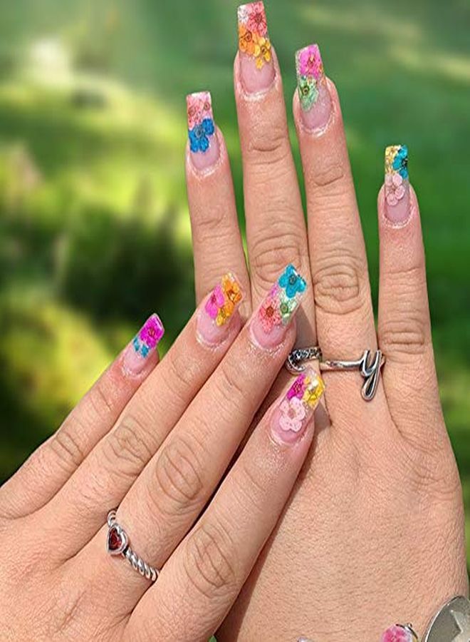 Kissbuty 1 Box Dried Flowers For Nail Art, 12 Colors Dry Flowers Mini Real Natural Flowers Nail Art Supplies 3D Applique Nail Decoration Sticker For Tips Manicure Decor (Daffodils Flowers)  - Image 5