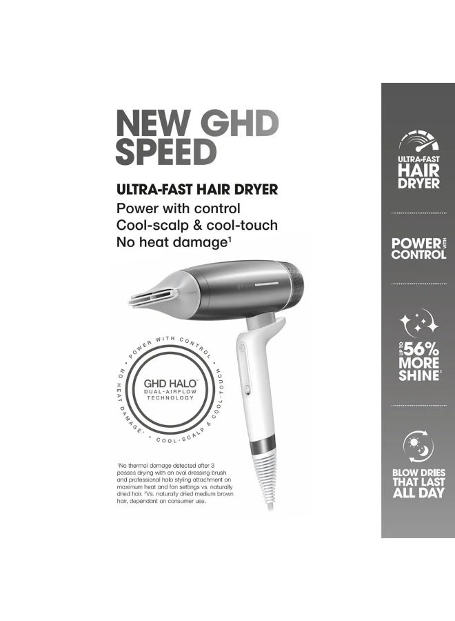 ghd Speed Hair Dryer in Silver White - Image 3