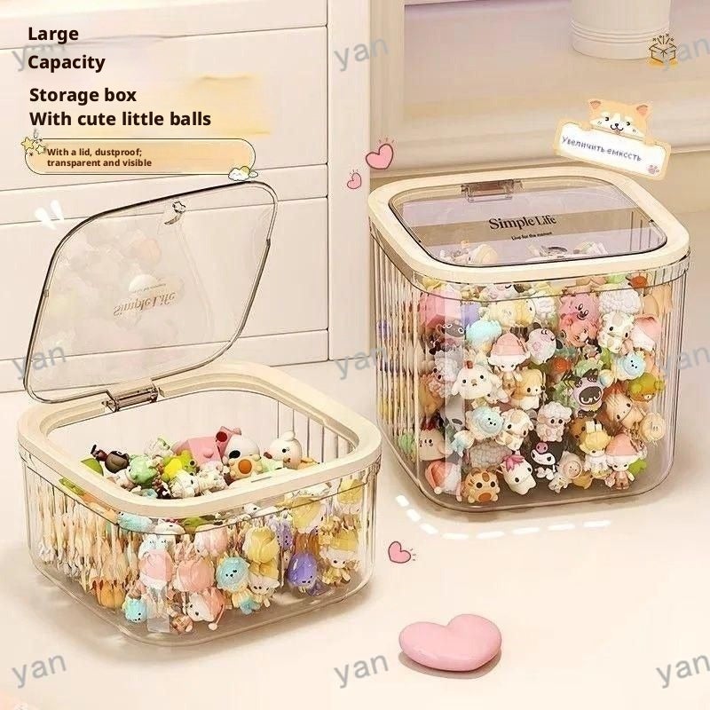 صندوق تخزين بلاستيكي شفاف ABS لمستحضرات التجميل والأغراض الصغيرة، 15×15×14.2 سم - Image 1