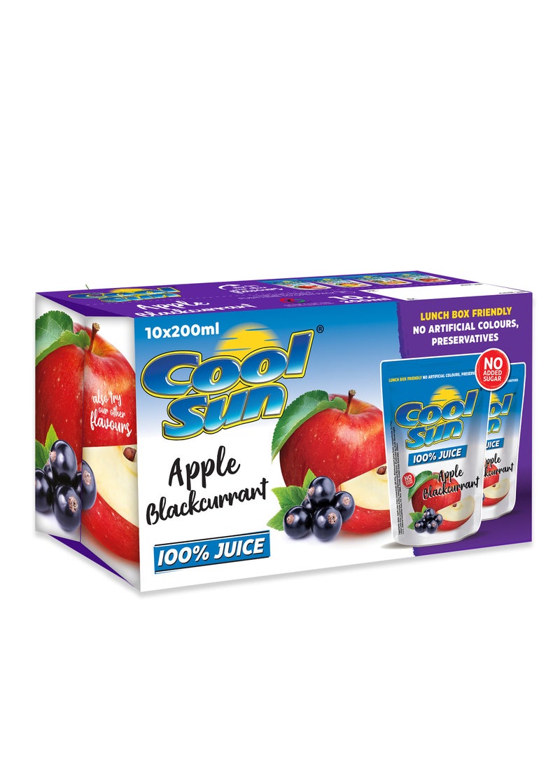 Cool Sun Apple Blackcurrant Juice 10 x 200ml 