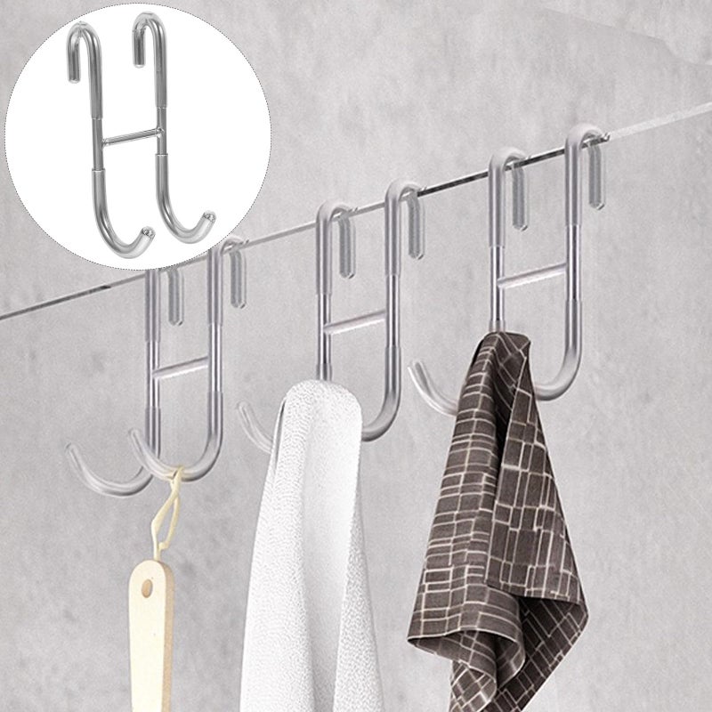 304 Stainless Steel Double Towel Hook For Glass Shower Door Rust Resistant Bathroom Holder - Image 4