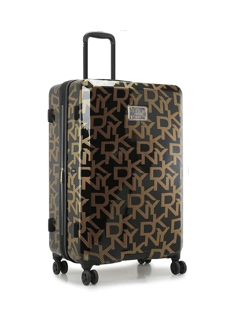 DKNY DKNY Deco Signature Hardside Luggage on Wheels for Unisex | Ultra Lightweight ABS on with Spinner Double Wheels 4 Color Black/Gold