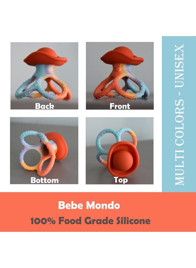 Bebe Mondo - Teething Toys 3-6 Months, Teethers for Babies 3-6 6-12 Months for Teething Relief, Baby Teether Teething Toys 100% Silicone, Newborn Infant Sensory Baby Toys 0-6 Months,bebe mondo (Octopus) - Image 1
