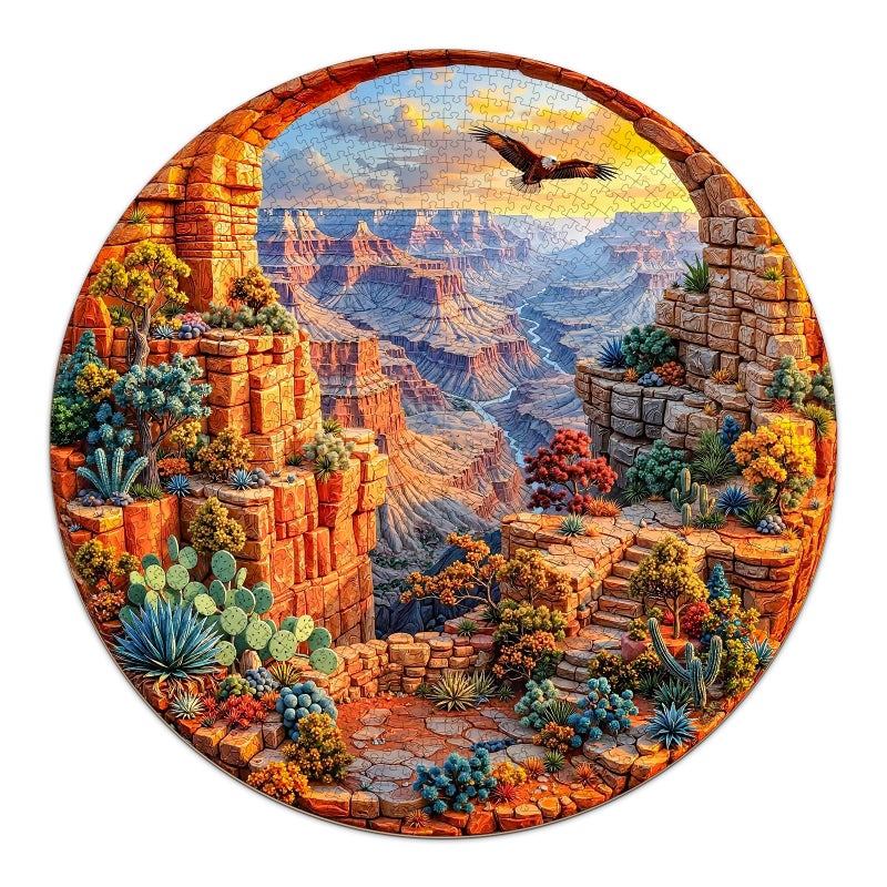SECOGM National Parks Puzzles for Adults 1000 Pieces Round Nature Jigsaw Puzzles 1000 Pieces Impossible Difficult Hard Challenging Puzzles for Adults Art Puzzle for Home Decor 265 265in - Image 3
