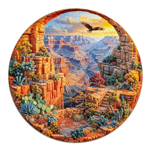 SECOGM National Parks Puzzles for Adults 1000 Pieces Round Nature Jigsaw Puzzles 1000 Pieces Impossible Difficult Hard Challenging Puzzles for Adults Art Puzzle for Home Decor 265 265in - Image 1