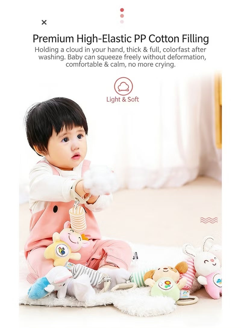 happy monkey 29cm Soft Plush Animal Wind Chime | Baby Soothing Sensory Toy 0-12M | Safe for Chewing & Sleeping - Image 4