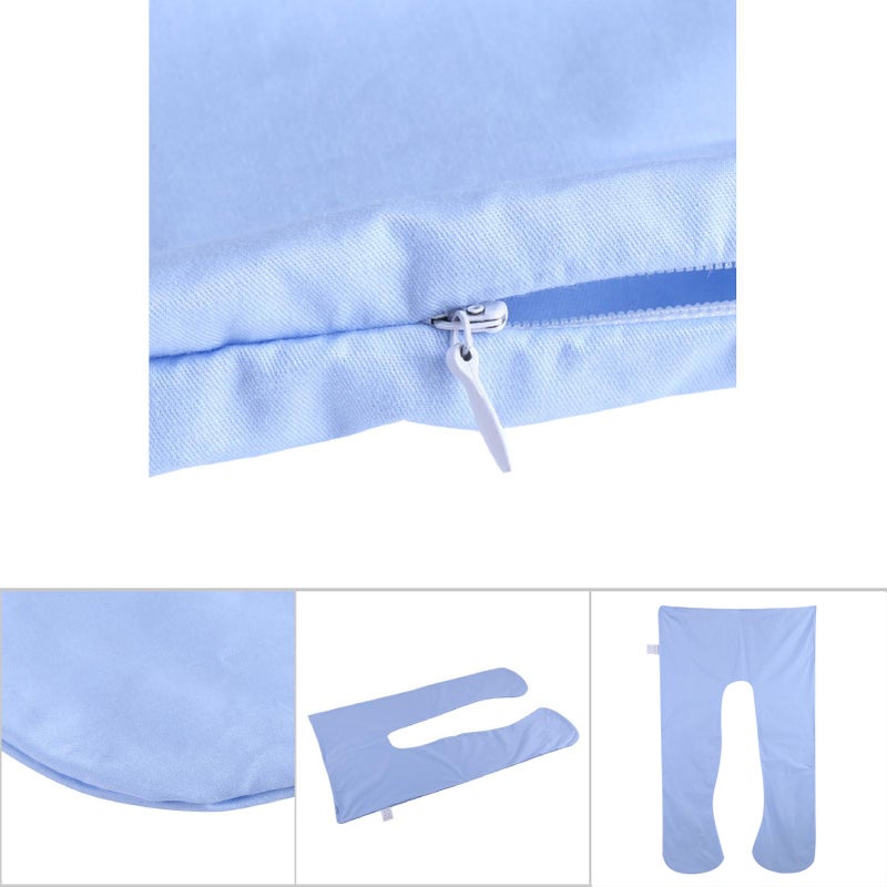 1Pc Women Pregnant Arm Body Supporter Sleeping Pillow Cover U Shape Cushion Cover (Blue) - Image 1