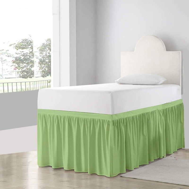 Yarns of Cotton Dorm Room Bed Skirt - College Dorm Bed Skirt - Long Bed Skirt Dorm - Extra Long Dorm Room Bed Skirt - Elegant Design Brushed Microfiber - 1000 Series Bedskirts - Twin-XL - 36"" Drop  Sage - Image 1