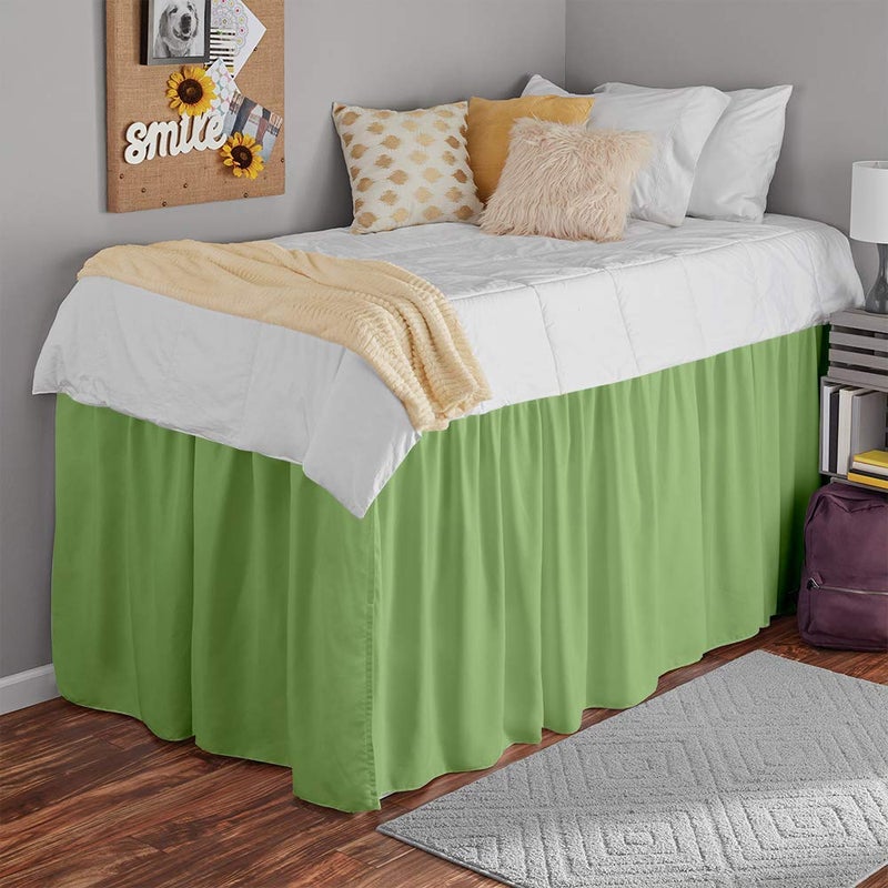 Yarns of Cotton Dorm Room Bed Skirt - College Dorm Bed Skirt - Long Bed Skirt Dorm - Extra Long Dorm Room Bed Skirt - Elegant Design Brushed Microfiber - 1000 Series Bedskirts - Twin-XL - 36"" Drop  Sage - Image 3