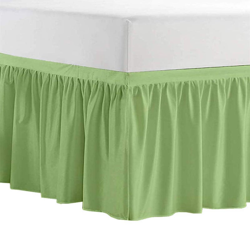 Yarns of Cotton Dorm Room Bed Skirt - College Dorm Bed Skirt - Long Bed Skirt Dorm - Extra Long Dorm Room Bed Skirt - Elegant Design Brushed Microfiber - 1000 Series Bedskirts - Twin-XL - 36"" Drop  Sage - Image 2