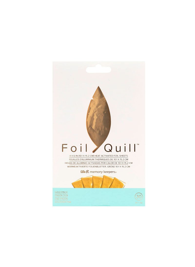 We R Memory Keepers We R Memory Keepers 0633356606673 Foil Quill4 x 6 inch SheetGold Finch 30 Pieces ysm Goldfinch 