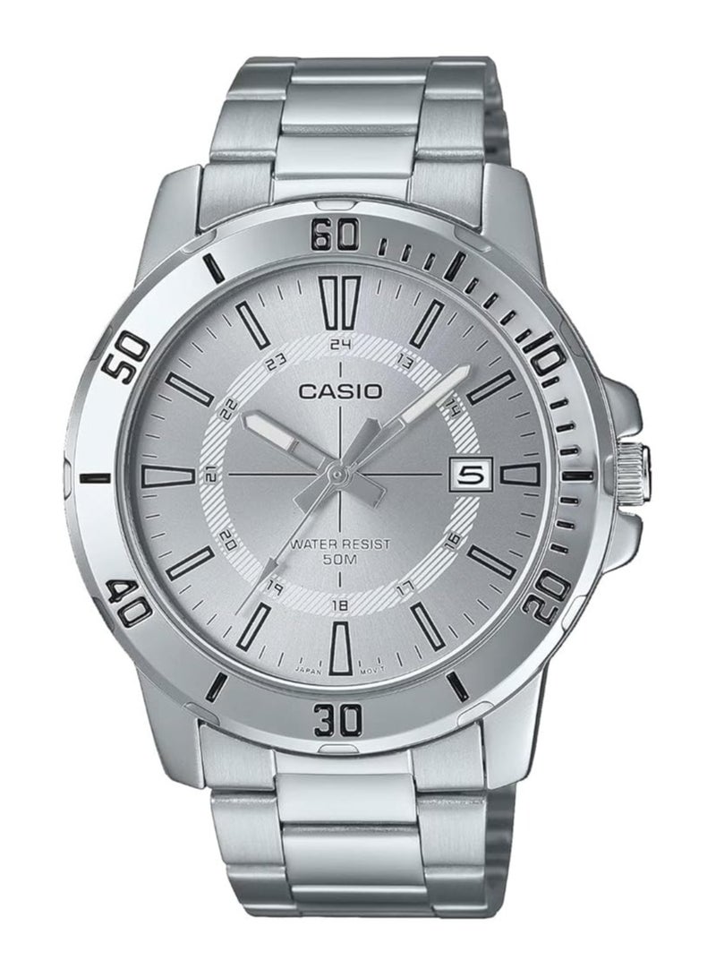 كاسيو ساعة كاسيو للرجال انالوج كوارتز ستانلس ستيل بمينا بيضاء MTP-VD01D-7CVUDF - Image 1