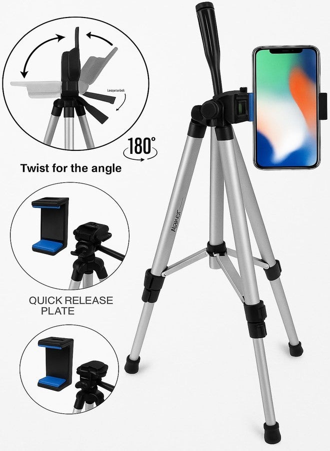 Acuvar 50" Aluminum Tripod for Phones, Cameras & Camcorders with Universal Phone Holder, Remote Shutter & Travel Bag for All Phones, iPhones, Samsung & Tripod for Cameras, Nikon Canon Sony - Image 4