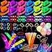 HEYTIMI 360PCS Glow in the Dark Party Supplies Light Up Party Favors with Neon Hats LED Glasses Pop Tubes Balloons 200 Glow Sticks Light Up Accessories for Hora Loca Carnival 80s Neon Party Halloween - Image 2