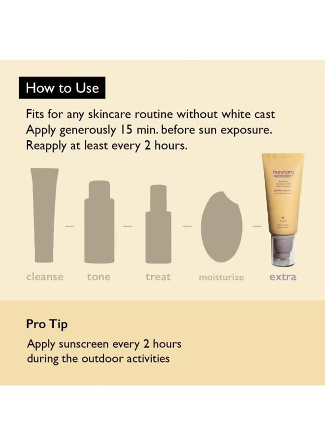 رطوبة الأرز الأسود الرطب الهواء اليومي الواقي من الشمس، SPF50+/PA++++ حماية عالية جدا، غير دهني المخمل Finish، 50 مل/1.69 fl.oz