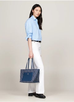 Tommy Hilfiger Plus TH Monogram Jacquard Canvas Tote  - Image 2