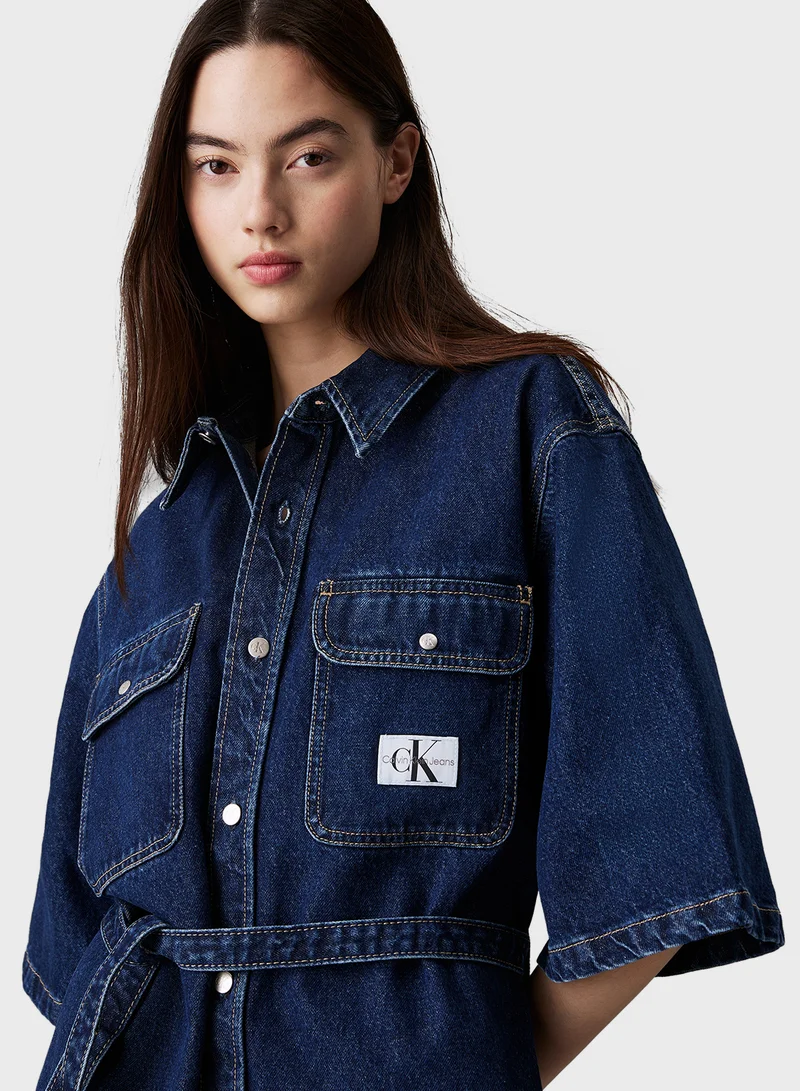 Calvin Klein Jeans Belted Denim Dress