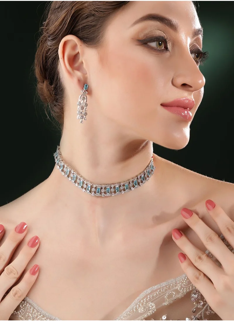 Priyaasi Rose -Plated Stone Studded Jewellery Set