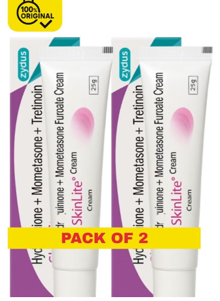 Pack of 2 Skinlite Cream for Skin Brightening and Pigmentation Treatment 25g Each for Face and Body