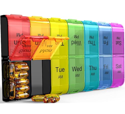 Colorwing Extra Large Pill Organizer 2 Times a Day, Weekly XL AM PM Pill Case, 7 Day Pill Box Twice a Day, Oversized Daily Medicine Pill Organizer for Vitamin, Big Pill Container, Medication Dispenser - Image 1