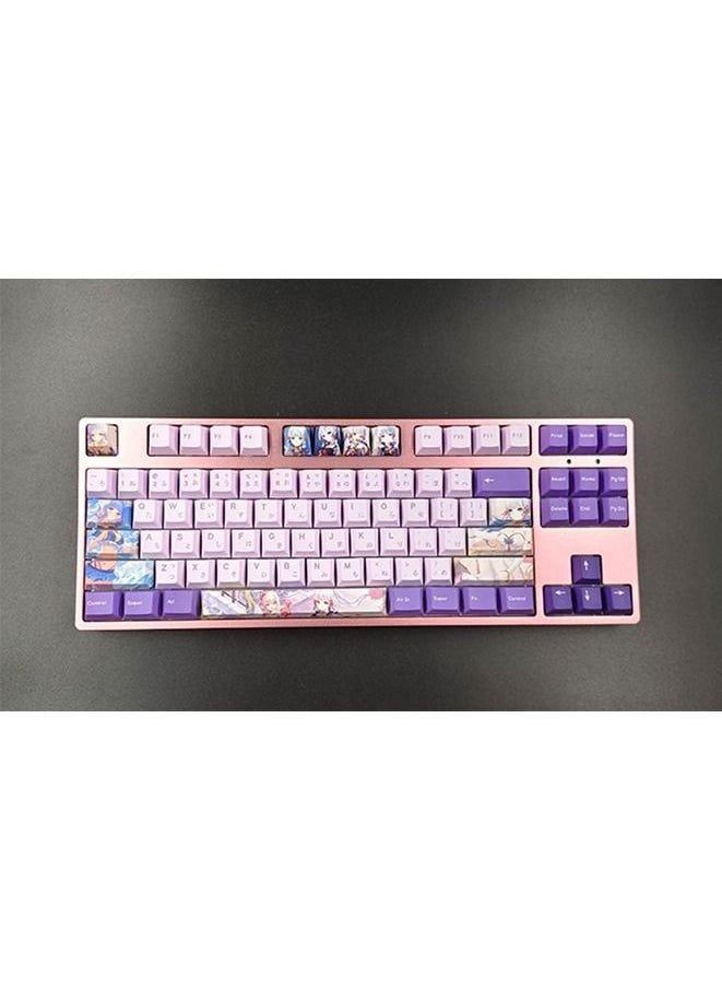 Generic - 12 keycap Set, 5-Side Dye-Sublimation PBT Keycaps, Cherry Profile Custom Keycaps for DIY Cherry MX Mechanical Gaming Keyboards, Genshin Impact Kamisato Ayaka - Image 1
