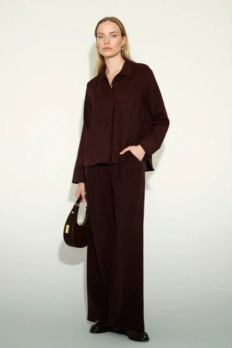 DeFacto Suede Wide Leg Trousers