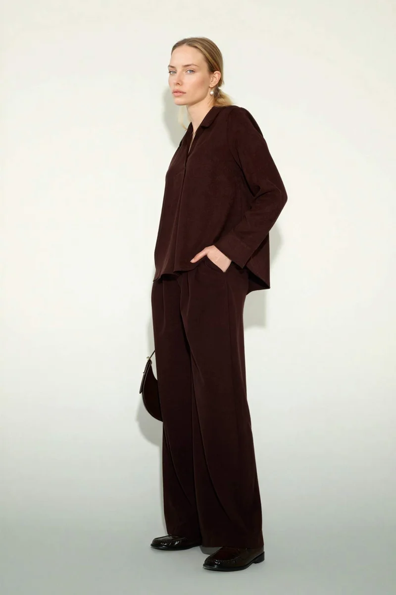 DeFacto Suede Wide Leg Trousers