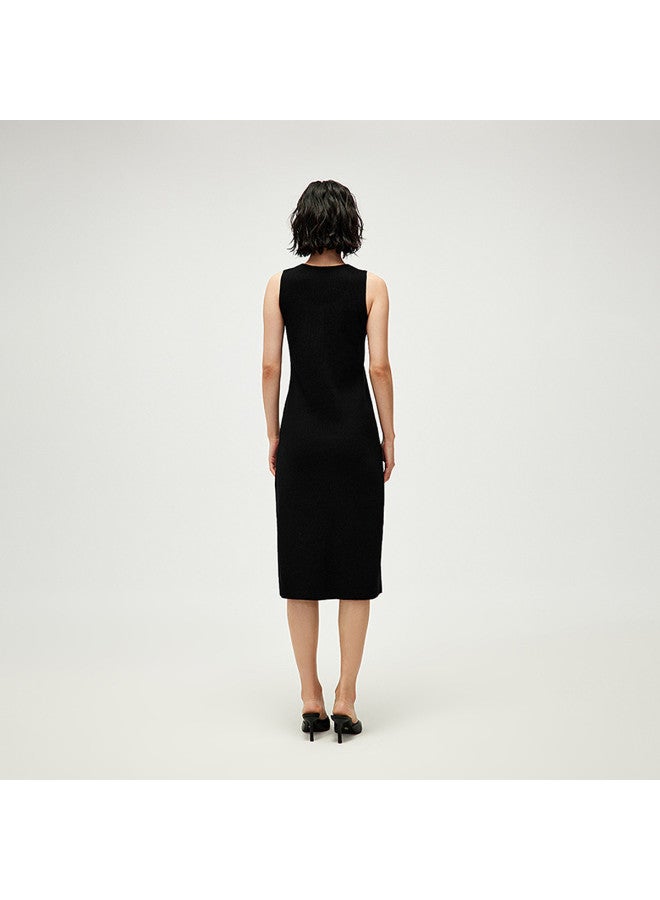 HLA 25 Summer Casual Style Easy-To-Match Soft And Fitted Solid Color Women'S Knitted Dress - Image 5