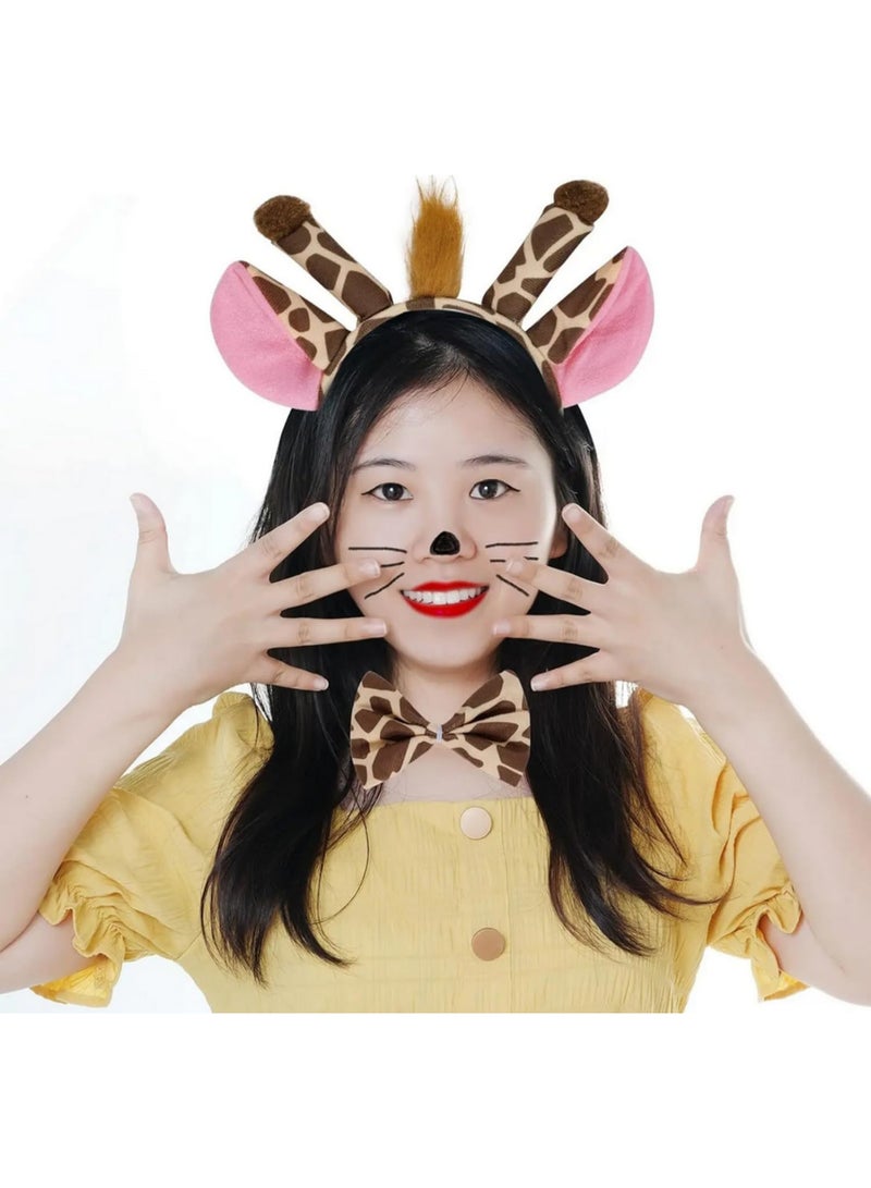 4PCS Halloween Giraffe Costume Set Animal Fancy Dress Cosplay Costume Kids Adults Carnival Halloween Party Dress Up Accessories - Image 2
