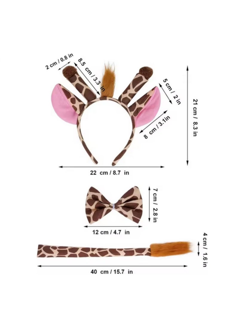 4PCS Halloween Giraffe Costume Set Animal Fancy Dress Cosplay Costume Kids Adults Carnival Halloween Party Dress Up Accessories - Image 4