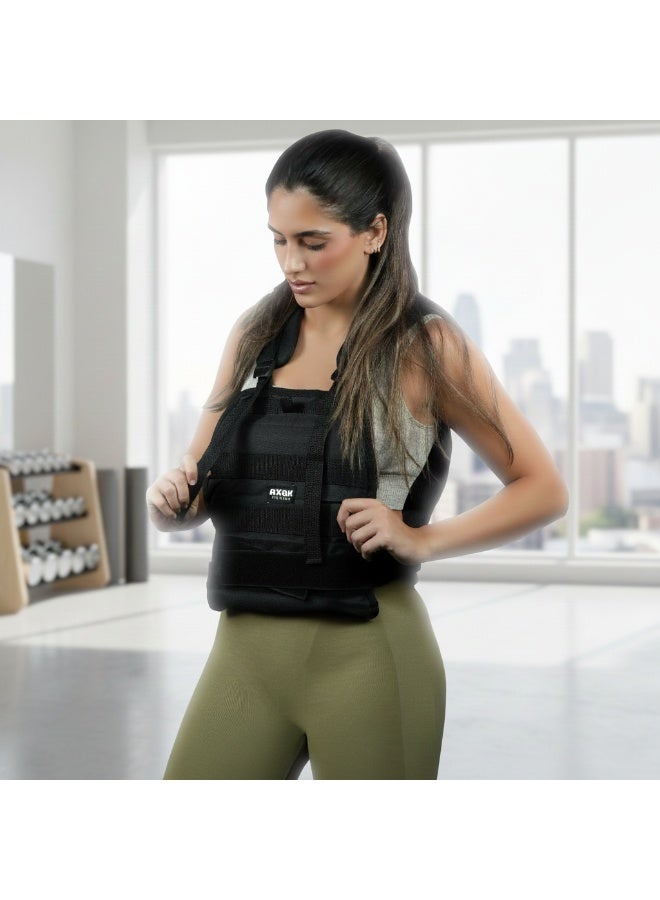 أكسوكس سترة الوزن القابلة للتعديل من Axox Fitness 10 كغ – سترة تدريب للقدرة على التحمل والقوة للجنسين لتمارين HIIT، والكارديو، وتمارين وزن الجسم - Image 5