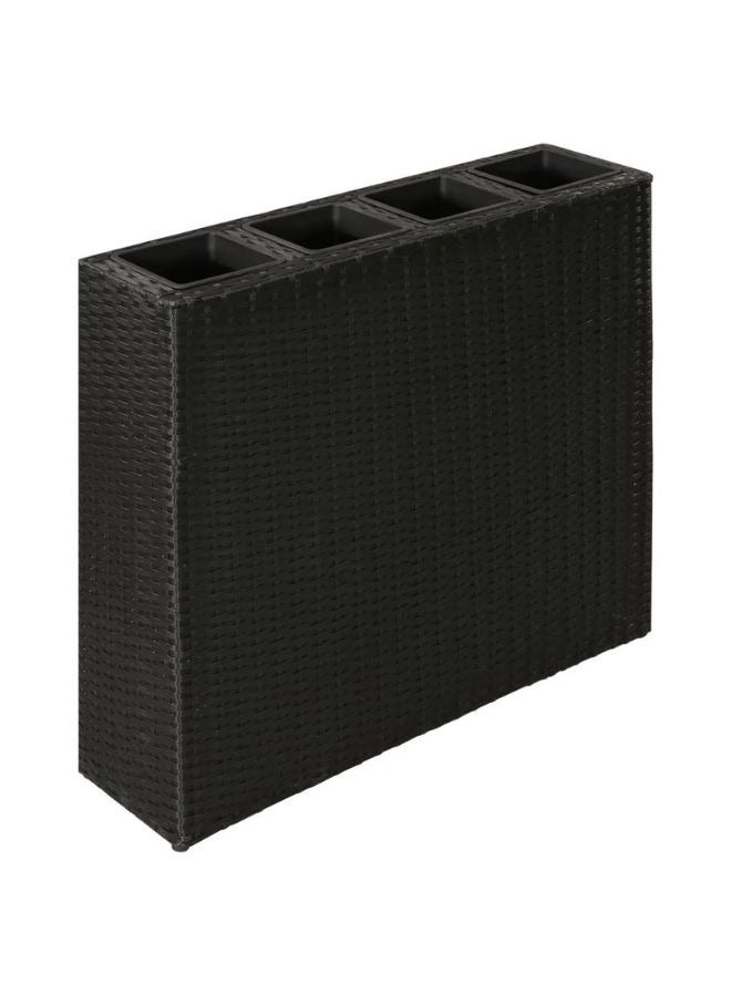 vidaxl vidaXL Garden Raised Bed with 4 Pots Poly Rattan Black  - Image 1