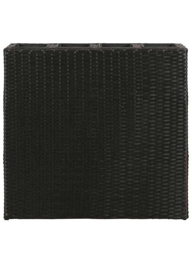 vidaxl vidaXL Garden Raised Bed with 4 Pots Poly Rattan Black  - Image 2