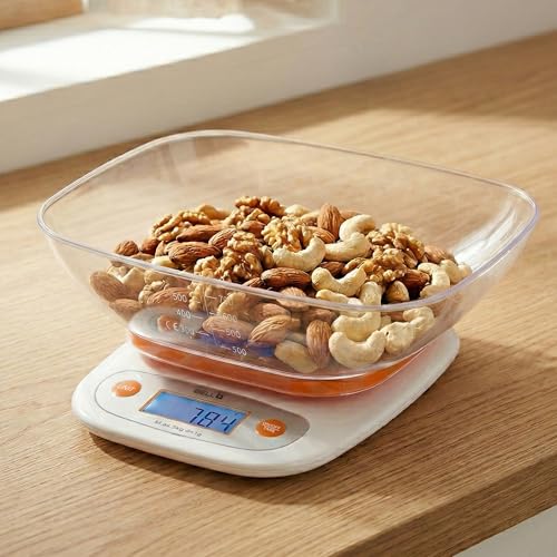 iBELL Digital Kitchen Weighing Scale for Health, LCD Display, High Precision Sensors, Tare Function, up to 5KG, Portable Food Weight Machine for Health, Fitness, Home Baking & Cooking - KS502 (Orange) - Image 2